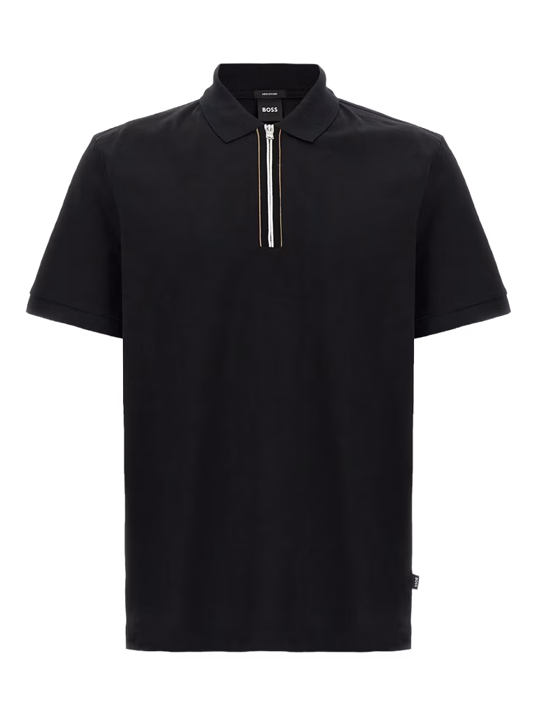BOSS Zip-Neck Polo T-Shirt