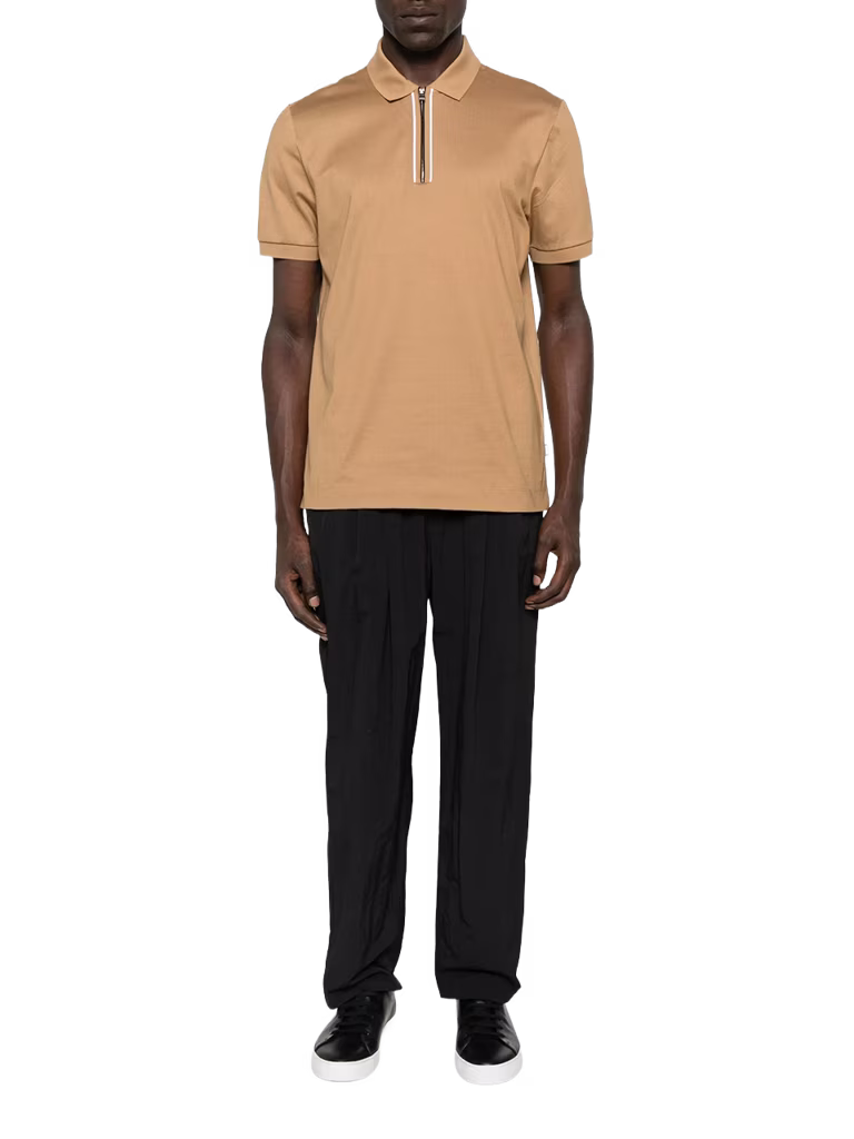 BOSS Zip-Neck Polo T-Shirt