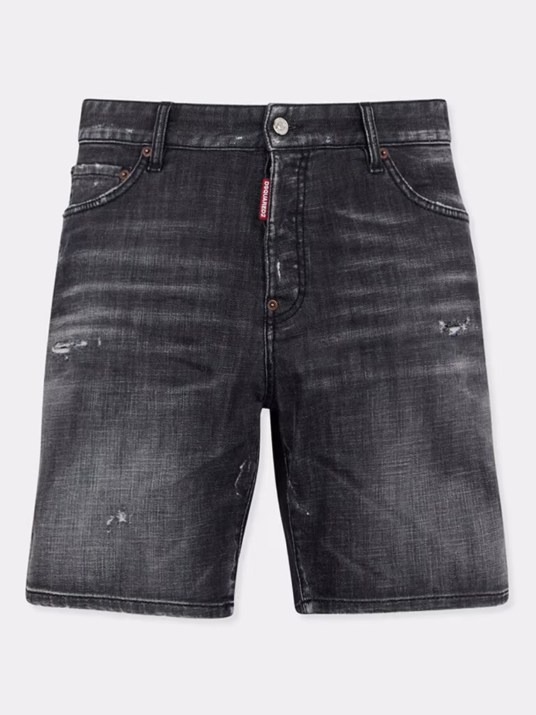 DSQUARED2 Black Fog Wash Jeans Shorts