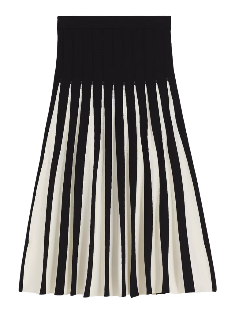 BOSS Knitted Skirt With Two-Tone Pleats