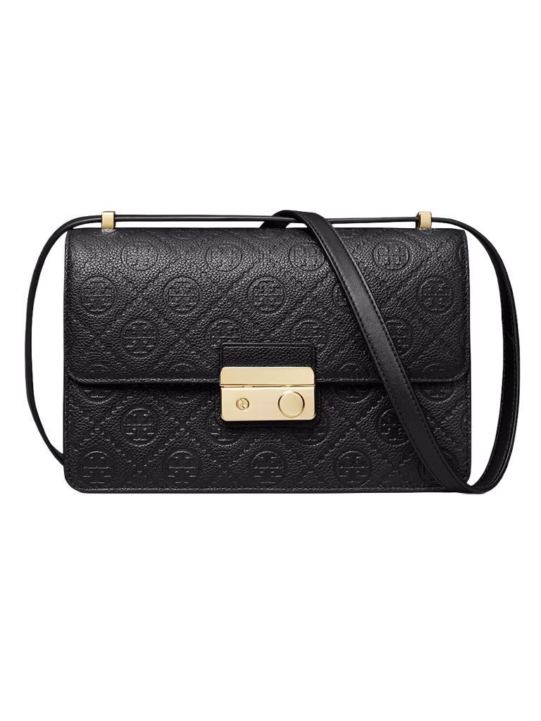 Tory Burch T Monogram Pebbled Shoulder Bag