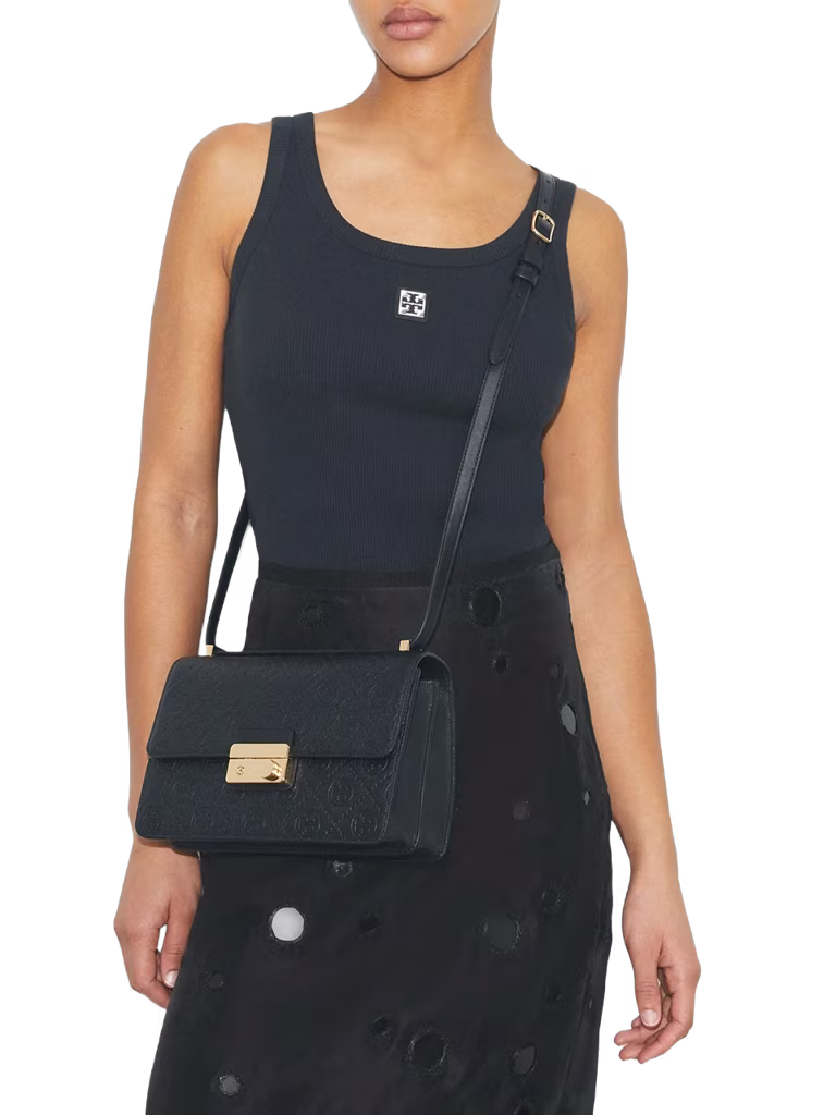 Tory Burch T Monogram Pebbled Shoulder Bag