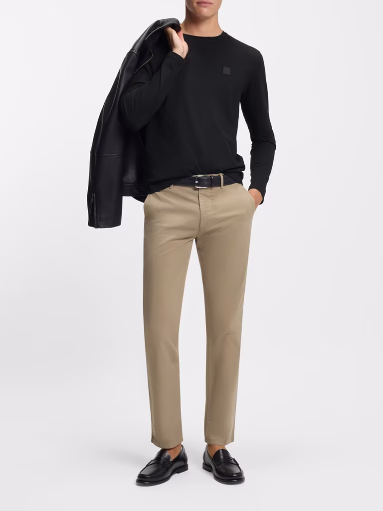 BOSS Cotton Jumper With Logo Patch