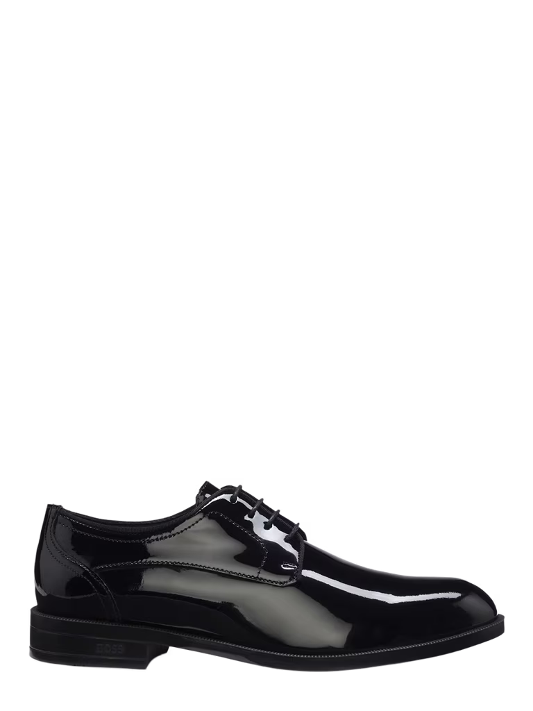 BOSS Patent-leather Derby Shoes With Ornamental Stitching