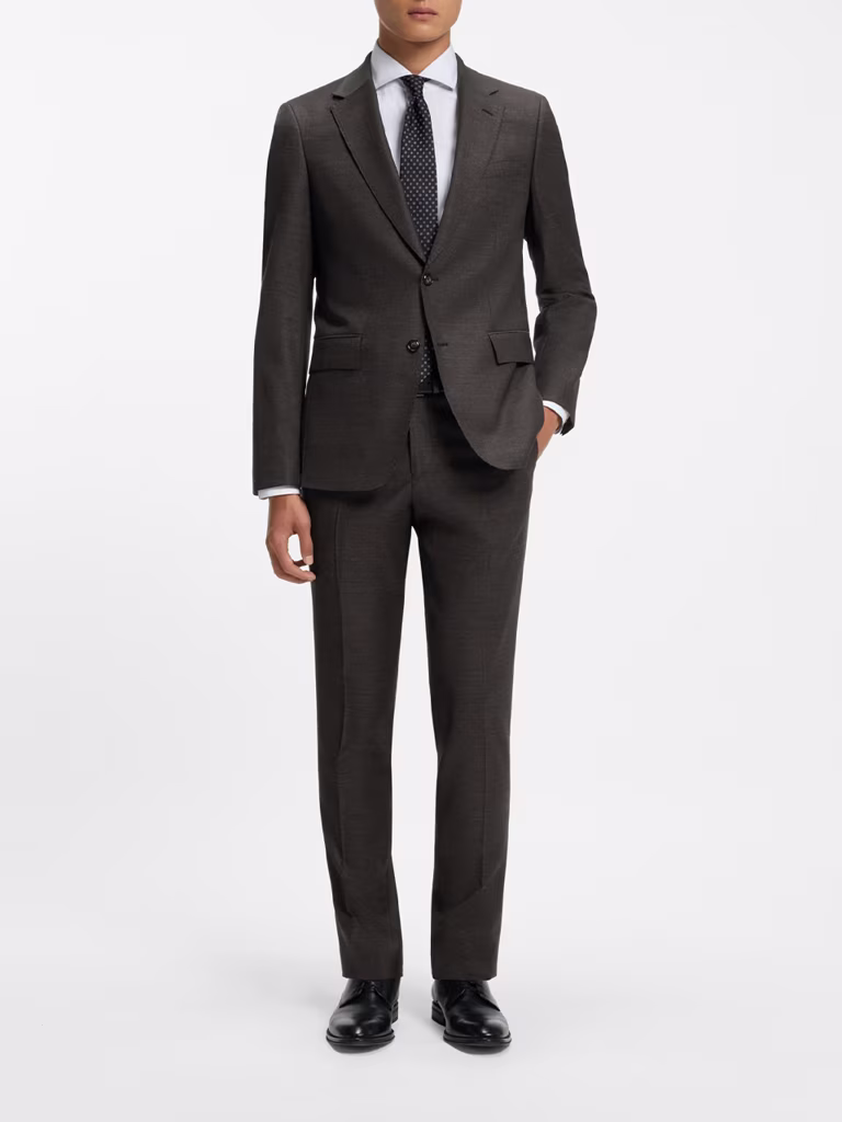 BOSS Two-Piece Slim-fit Suit In Patterned Stretch Wool