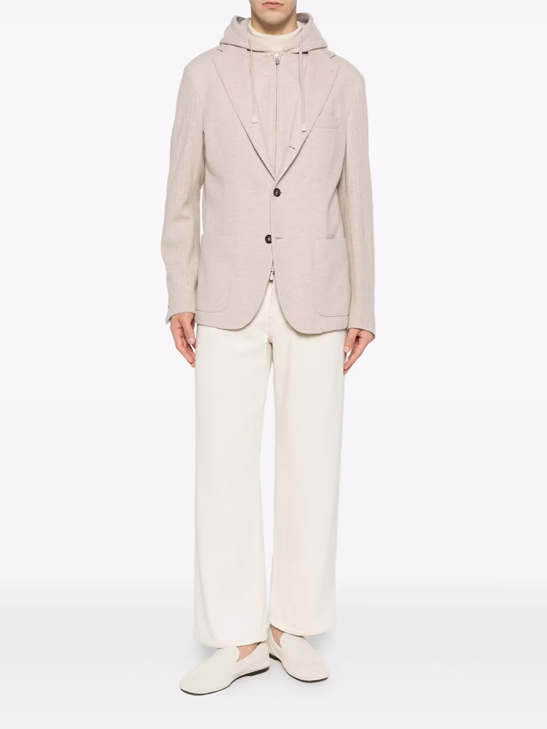 Eleventy Hooded Single-Breasted Jacket