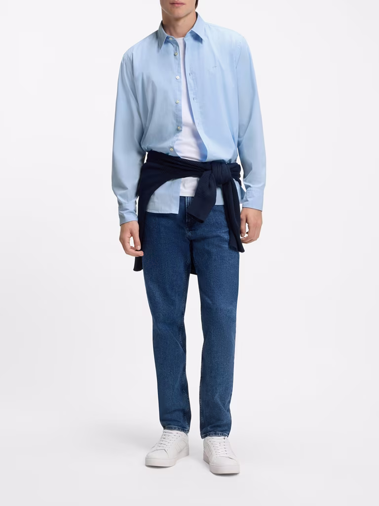 BOSS Cotton Regular-Fit Poplin Shirt With Embroidered Logo