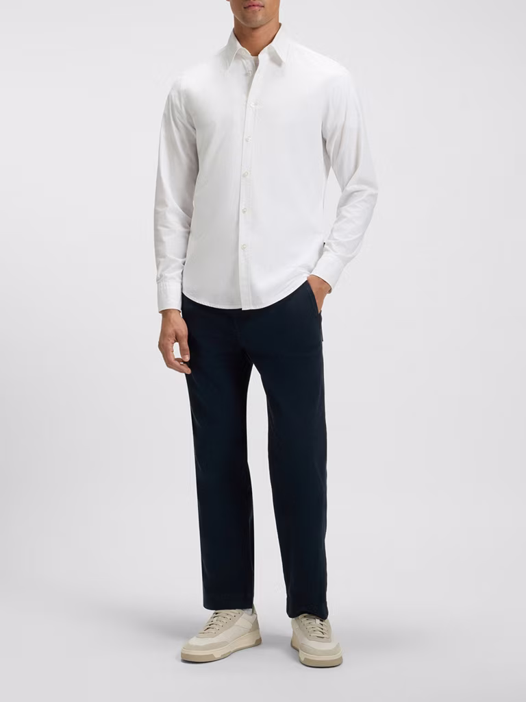 BOSS Cotton Regular-Fit Poplin Shirt With Embroidered Logo