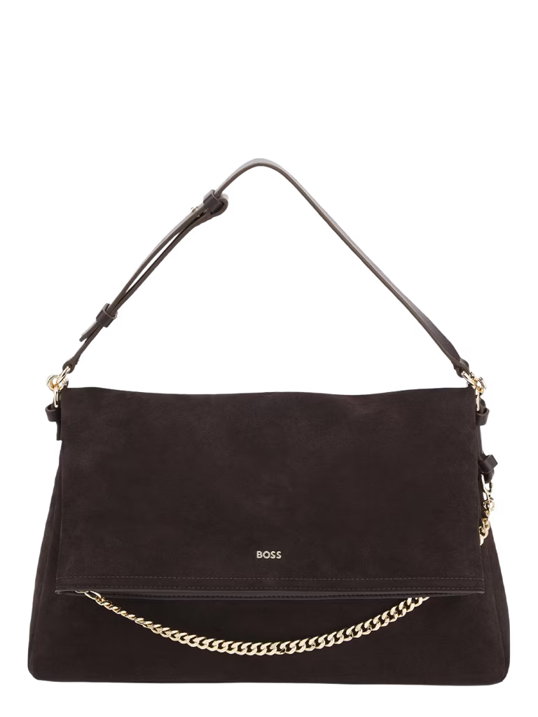 BOSS Faux-Suede Shoulder Bag With Fold-over Design
