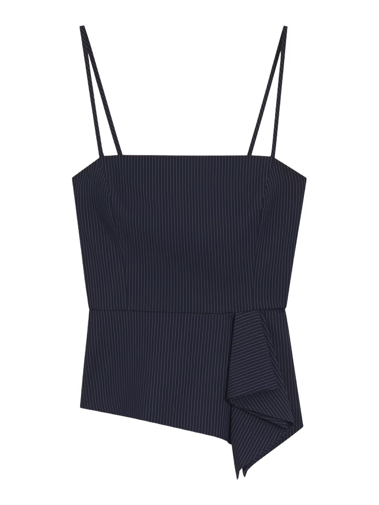 HUGO Pinstripe Top With Peplum Hem