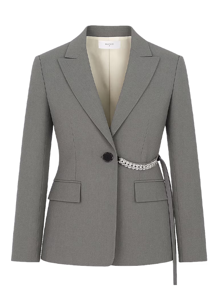 Beatrice Single-Breasted Blazer With Side Belt