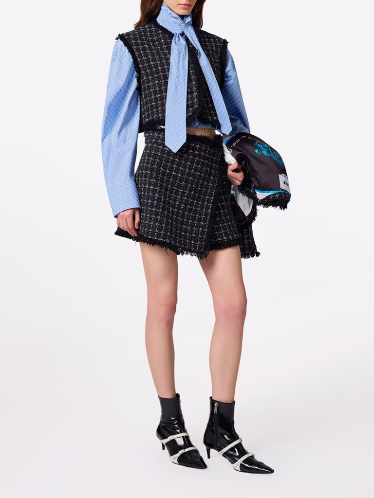 MSGM Bouclé Tweed Mini Skirt