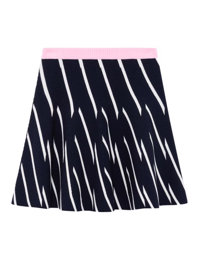 MSGM Striped Techno Piqué Mini Skirt