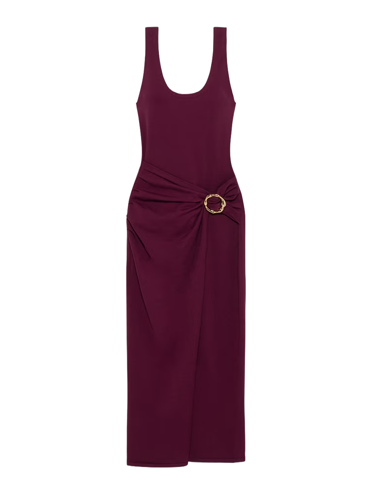 Jonathan Simkhai Genne Draped Knit Midi Dress