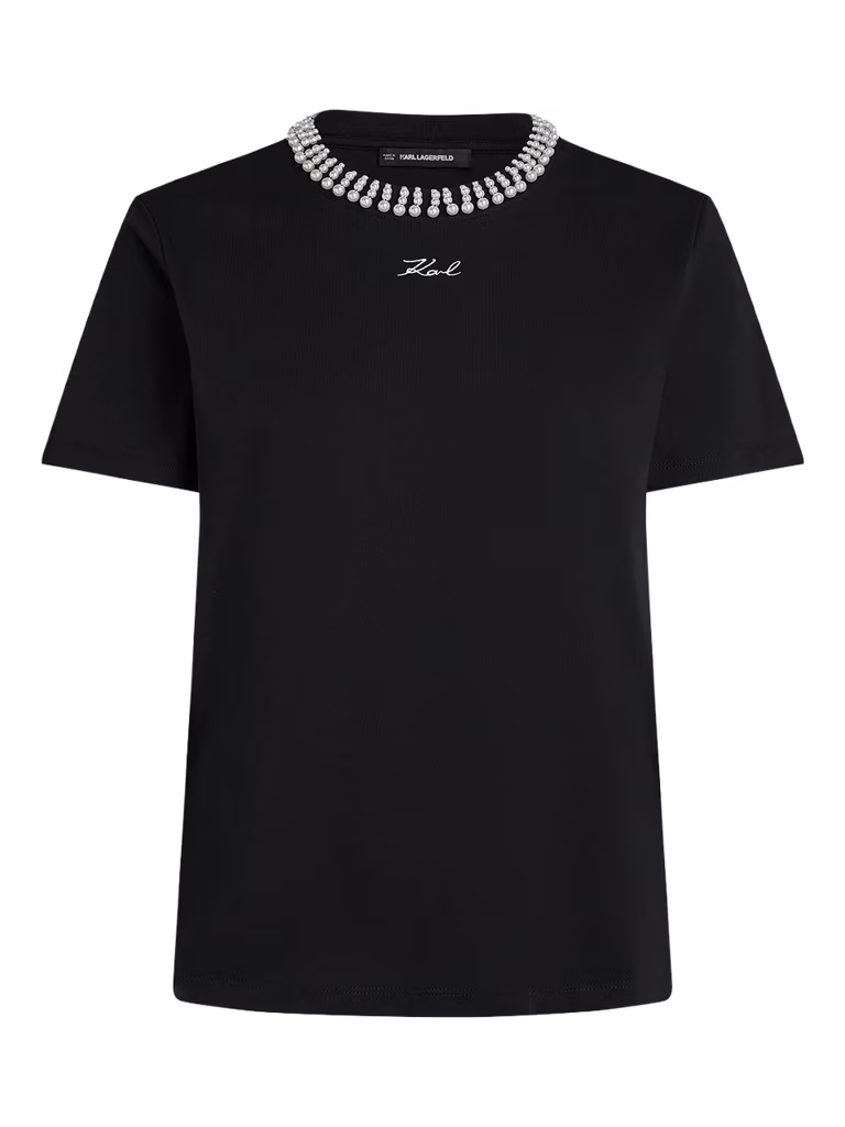 Karl Lagerfeld Faux-pearl Neck T-Shirt