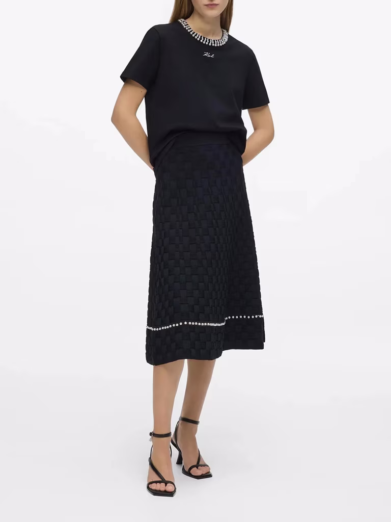 Karl Lagerfeld Faux-pearl Neck T-Shirt