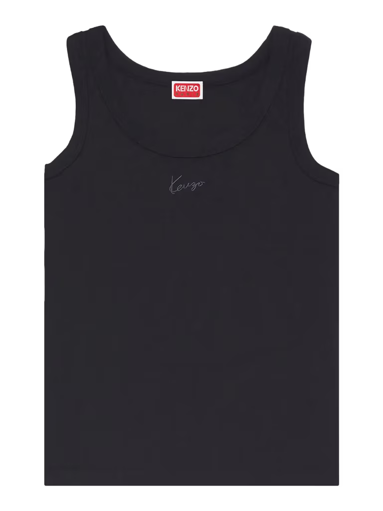 KENZO Signature Embroidered Cotton Tank Top