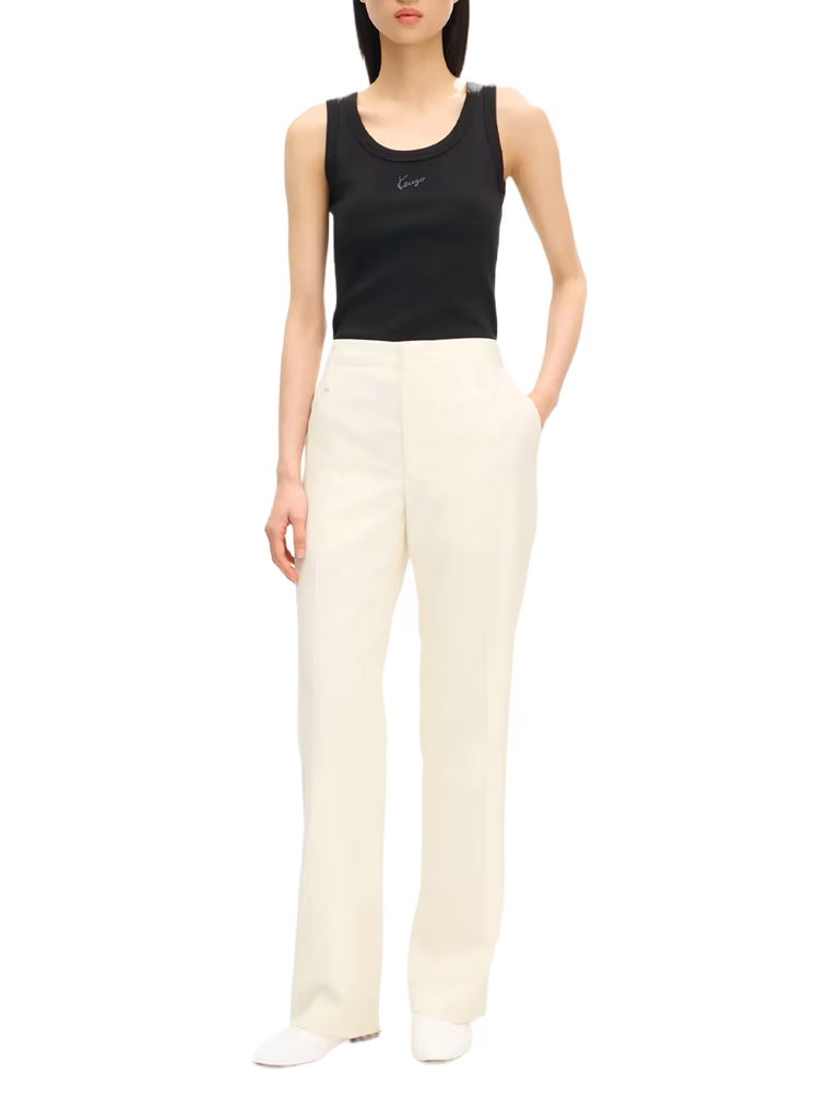 KENZO Signature Embroidered Cotton Tank Top