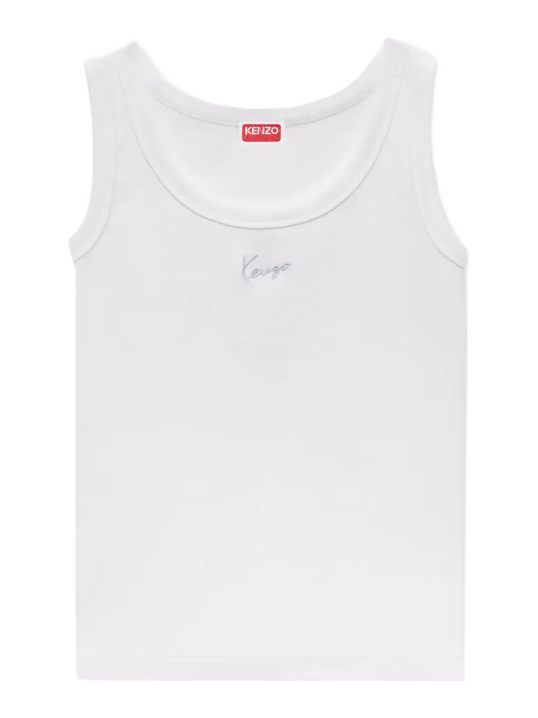 KENZO Signature Embroidered Cotton Tank Top