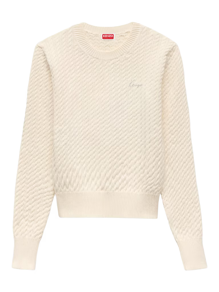 KENZO Signature Embroidered Loose Knit Sweatshirt