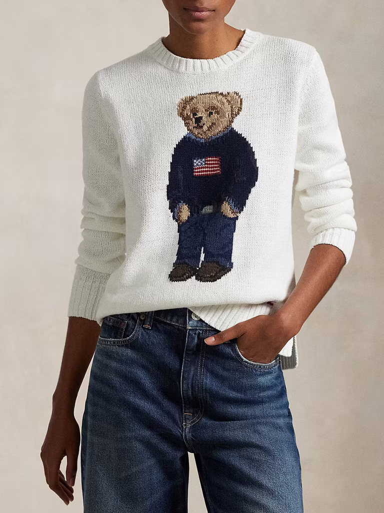 Polo Ralph Lauren Bear Linen-Cotton Knitwear