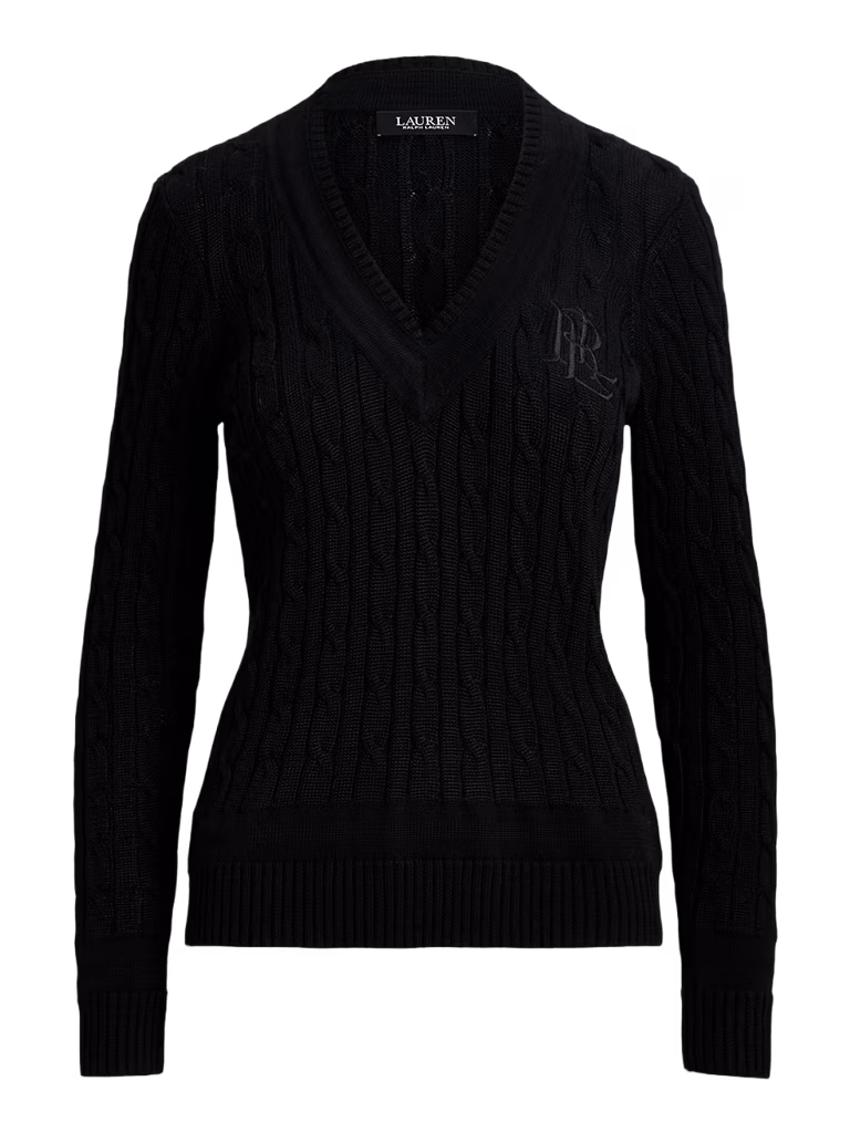Lauren Ralph Lauren Cable-Knit Embroidered Sweater