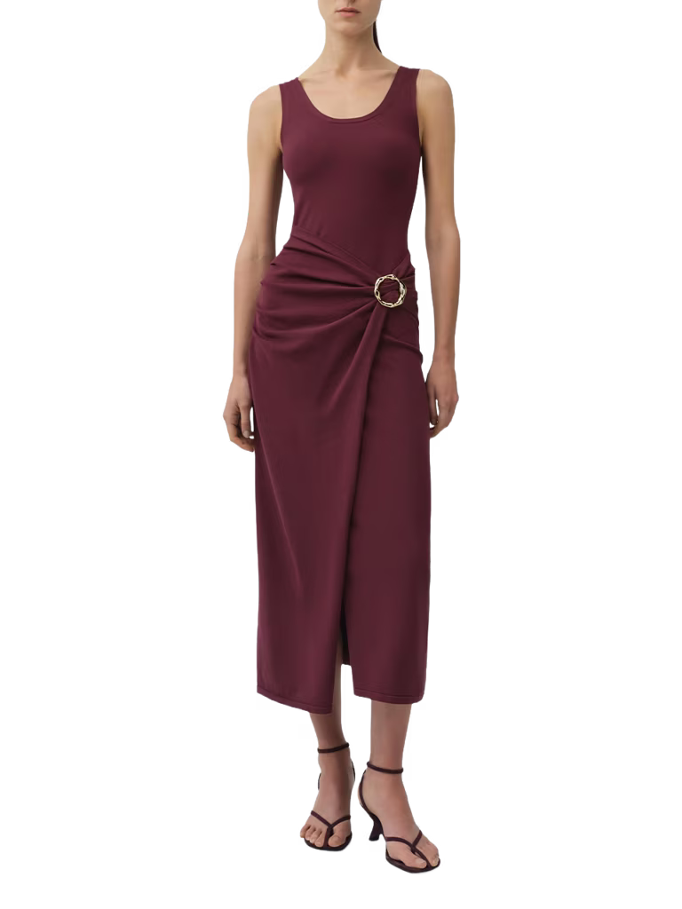 Jonathan Simkhai Genne Draped Knit Midi Dress